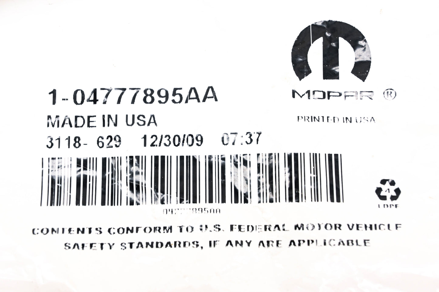 Mopar 04777895AA, 4777895AA Manifold Gasket NOS