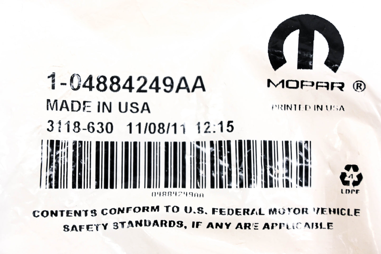 Mopar 04884249AA, 4884249AA PCV Valve NOS