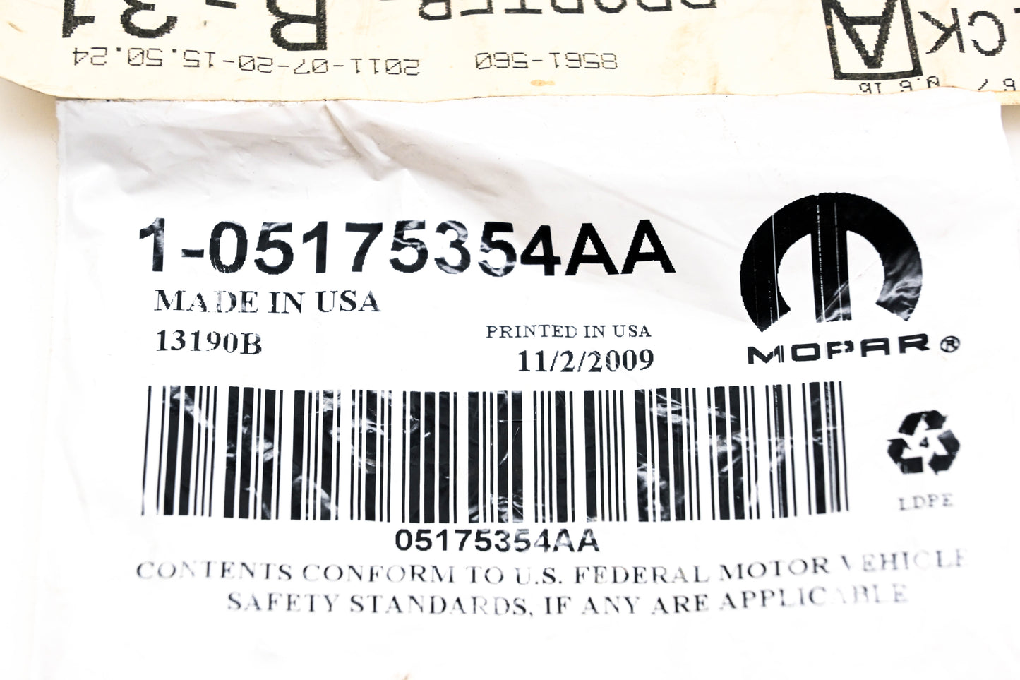 Mopar 05175354AA, 5175354AA PCV Valve NOS