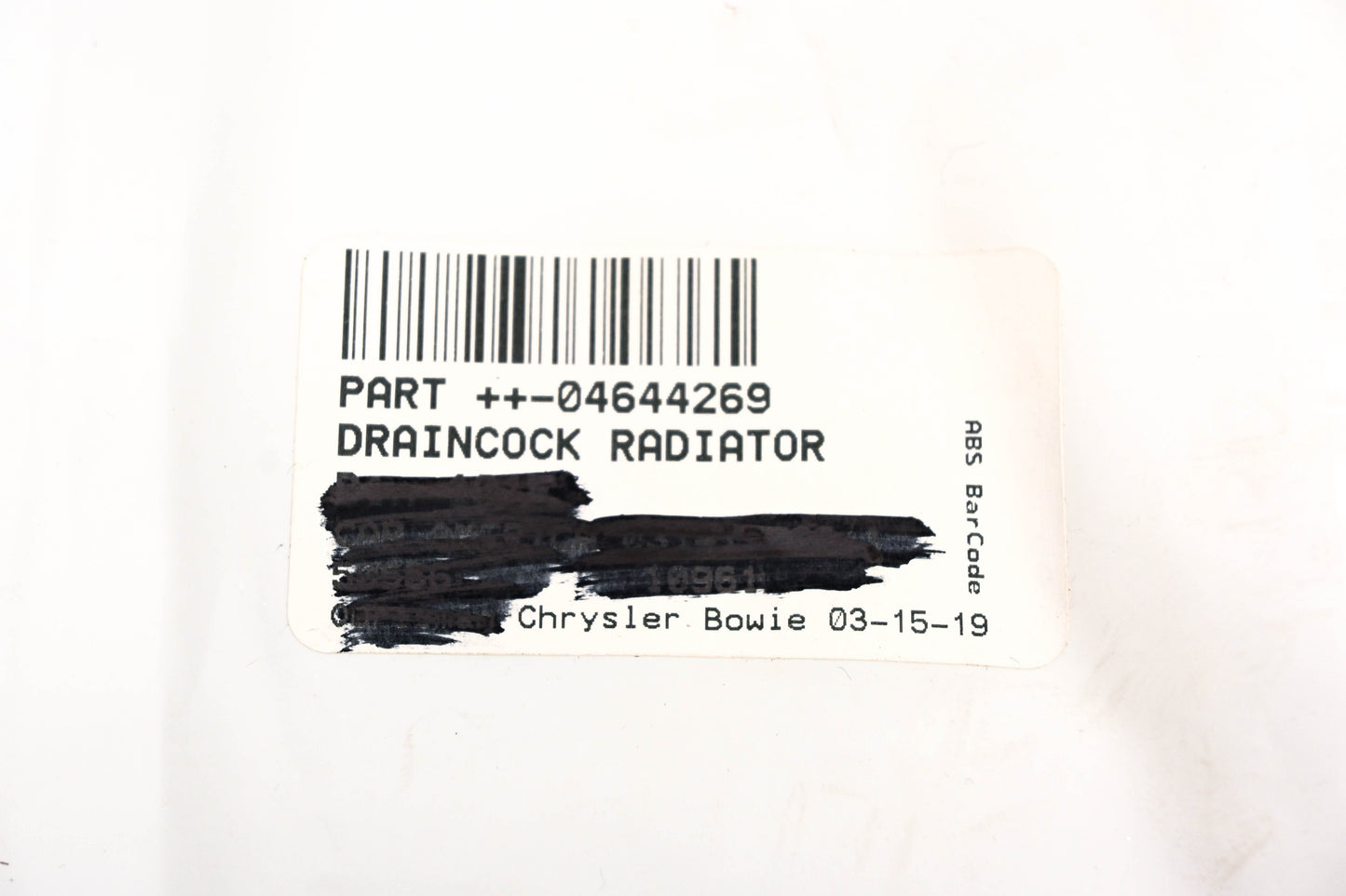 Mopar 04644269, 4644269 Radiator Draincock NOS