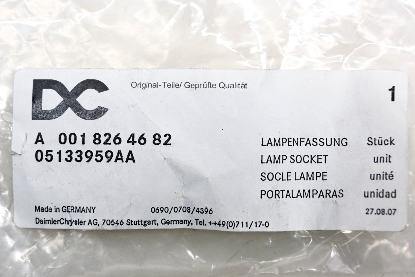 Mercedes A0018264682, 05133959AA Lamp Socket NOS