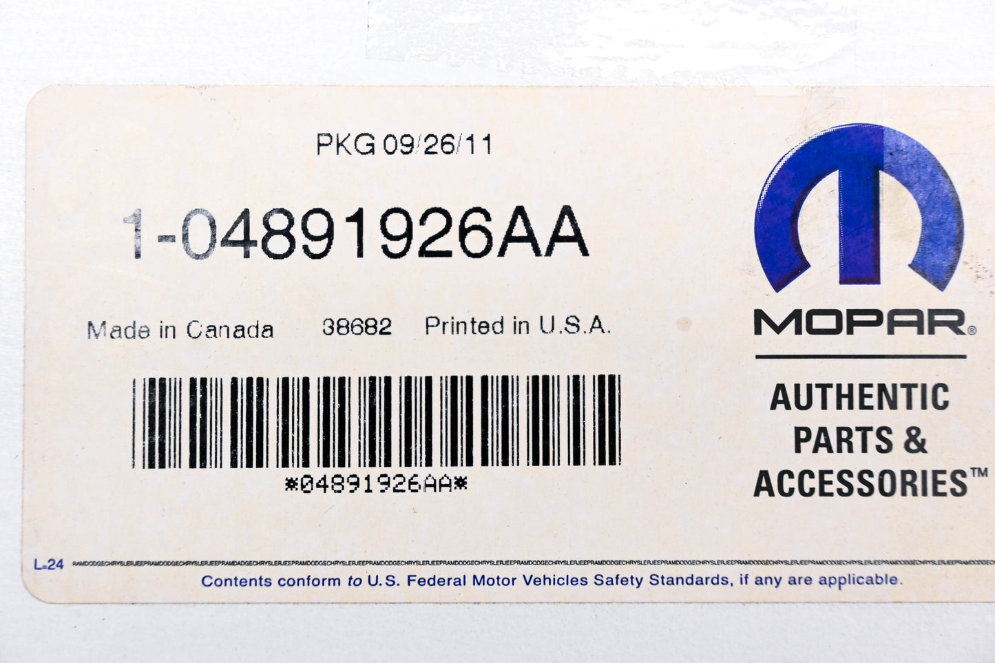 Mopar 04891926AA, 4891926AA Air Filter NOS