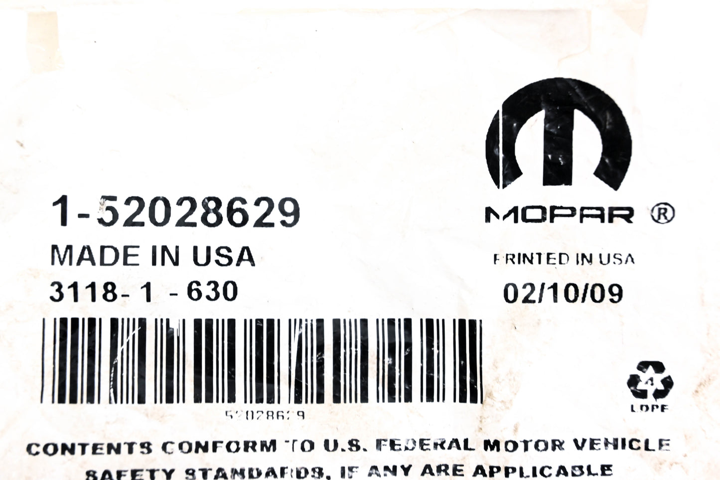 Mopar 52028629 Oil Cooler Tube Connector NOS