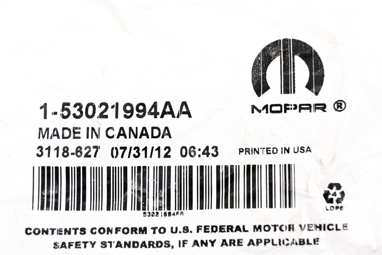 Mopar 53021994AA Valve Spring Assembly NOS