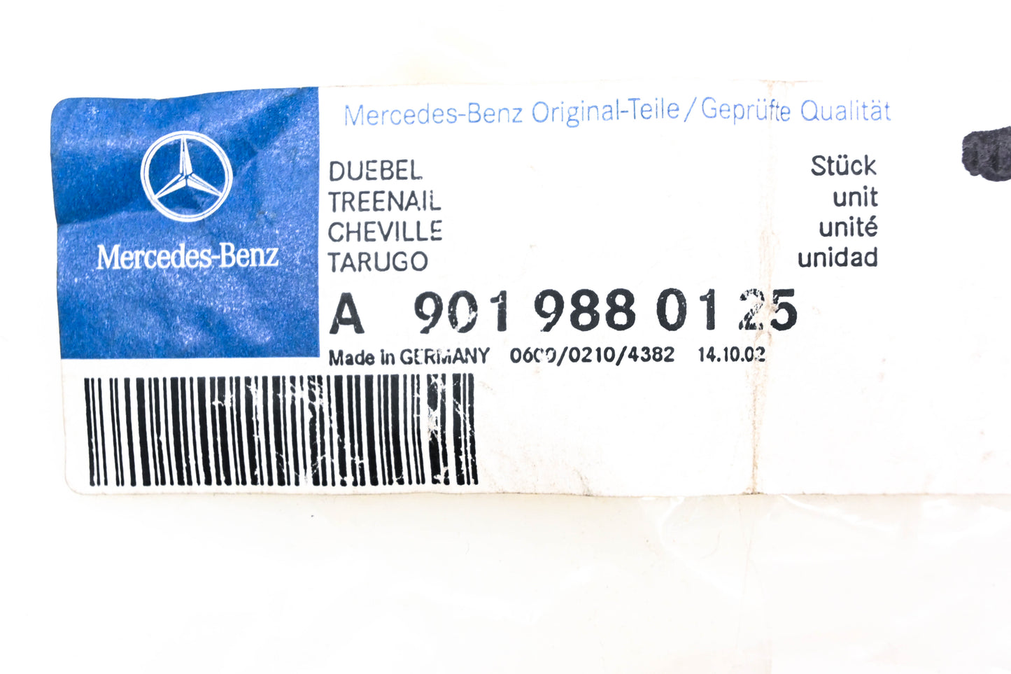 Mercedes A9019880125, 05125551AA Dowel Cover NOS
