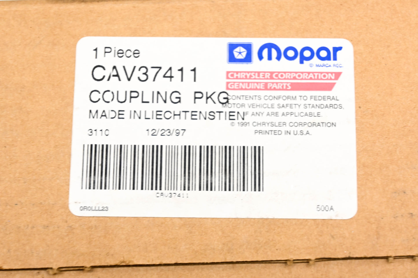 Mopar CAV37411 Steering Column Coupling Kit NOS