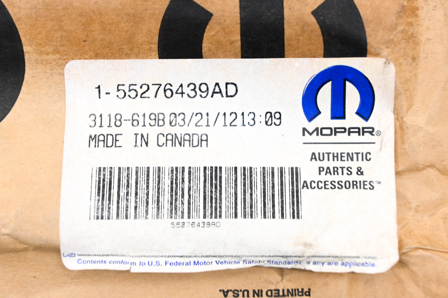Mopar 55276439AD Rear Driver B-Pillar Weatherstrip NOS