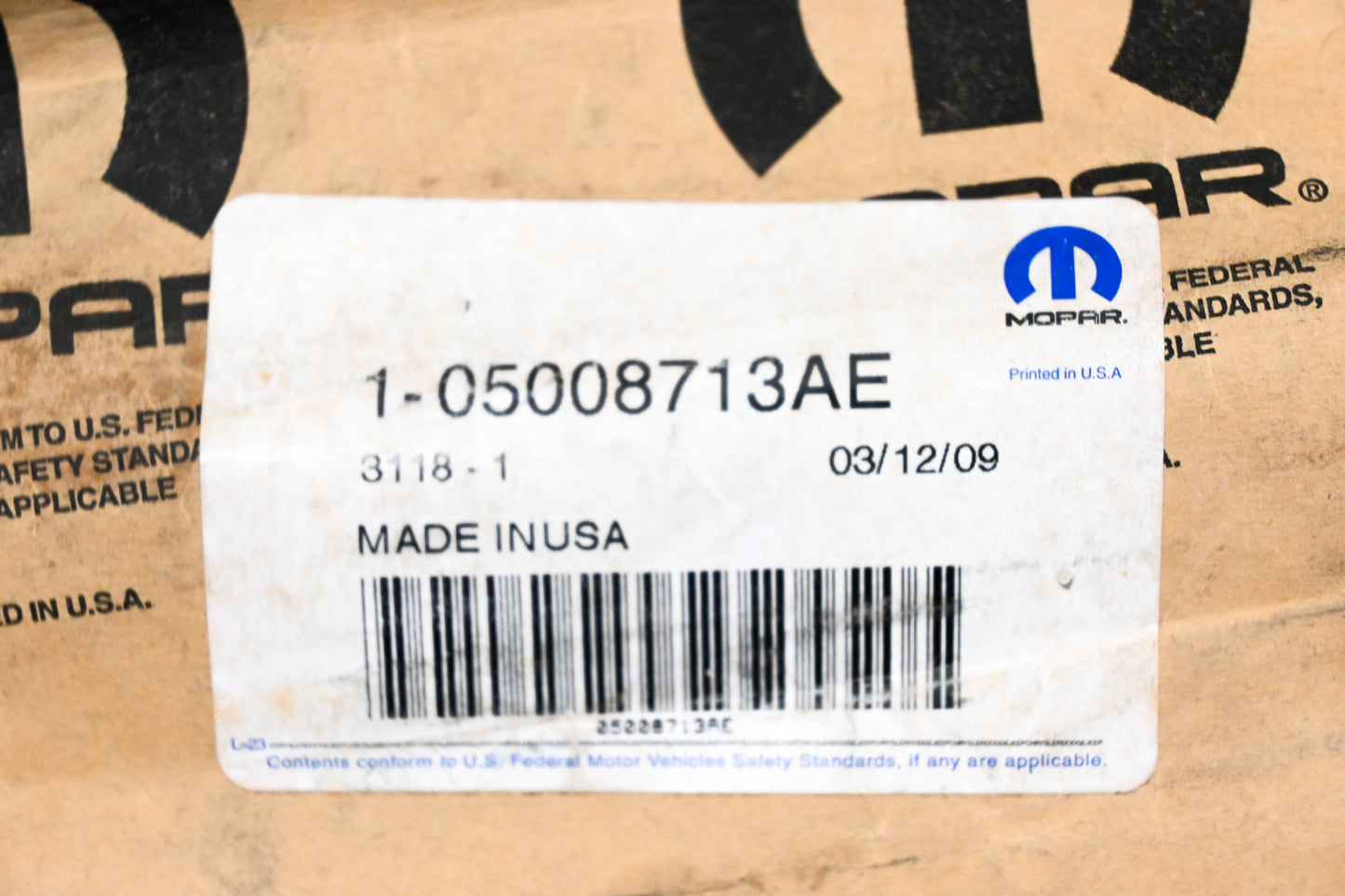 Mopar 05008713AE, 5008713AE Rear Driver Secondary B-Pillar Weatherstrip NOS