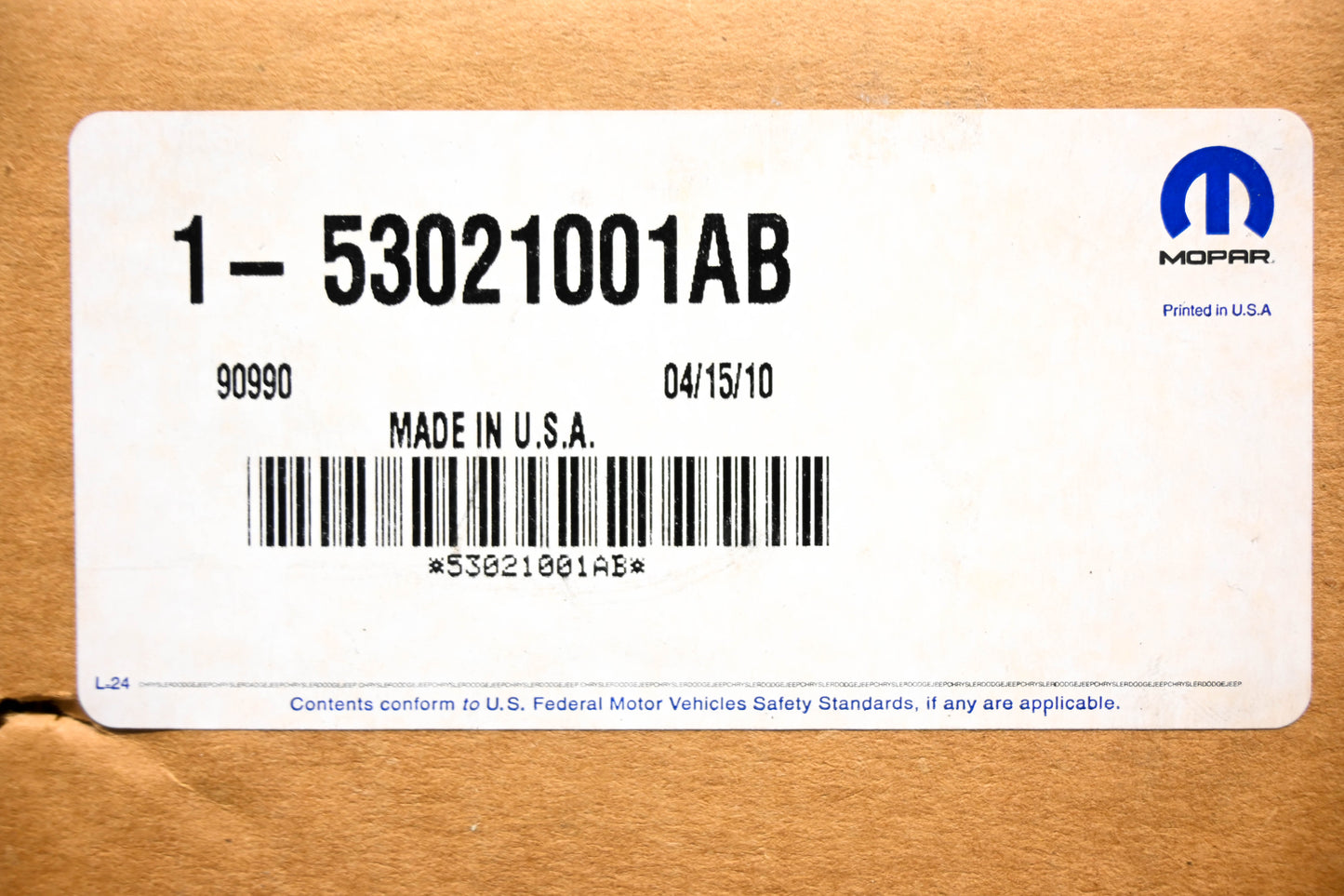 Mopar 53021001AB Engine Oil Pan Gasket NOS