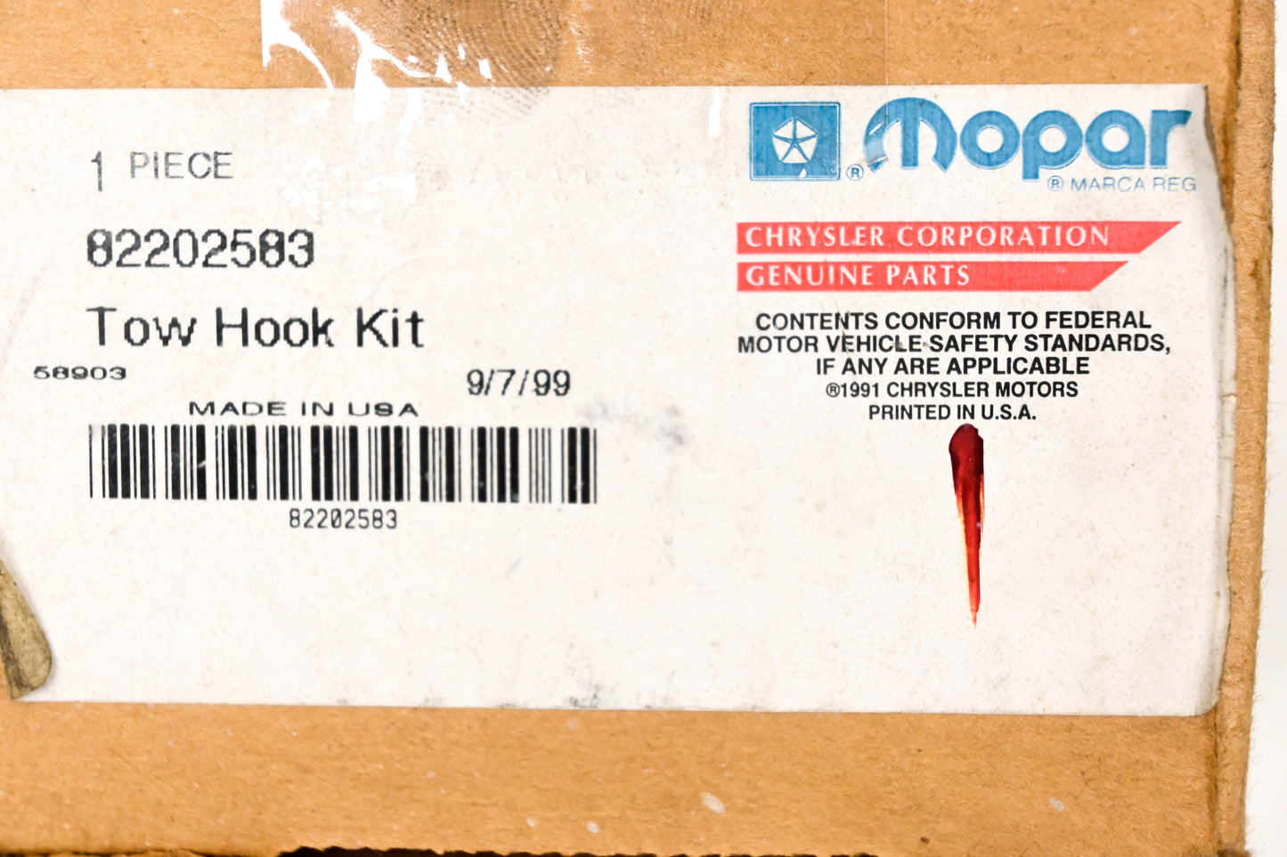 Mopar 82202583 Tow Hook Kit NOS