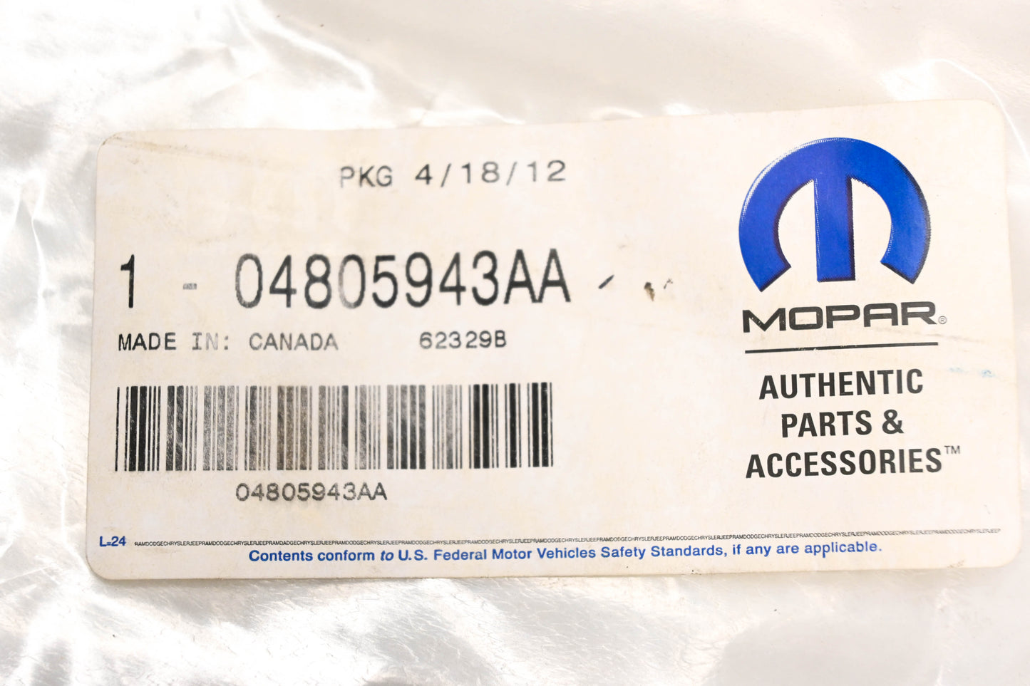 Mopar 04805943AA, 4805943AA Fog Lamp Bezel NOS