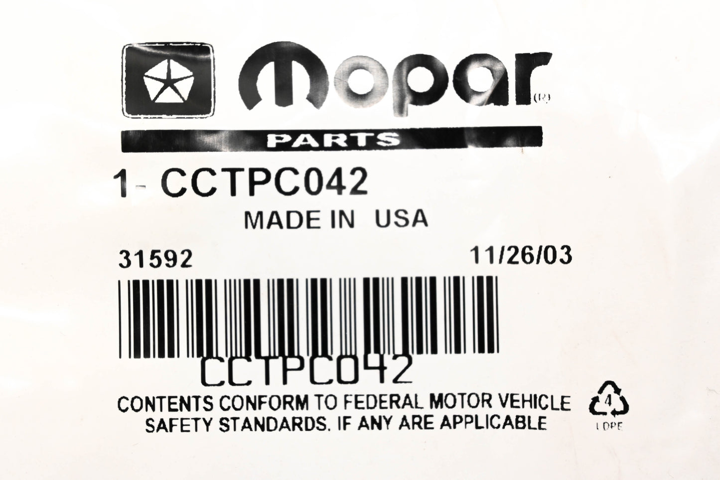 Mopar CCTPC042 Power Seat Cable Kit NOS