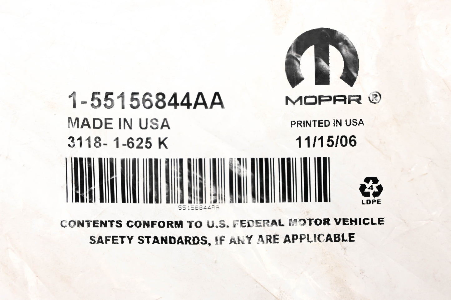 Mopar 55156844AA Right Taillight Gap Hider NOS