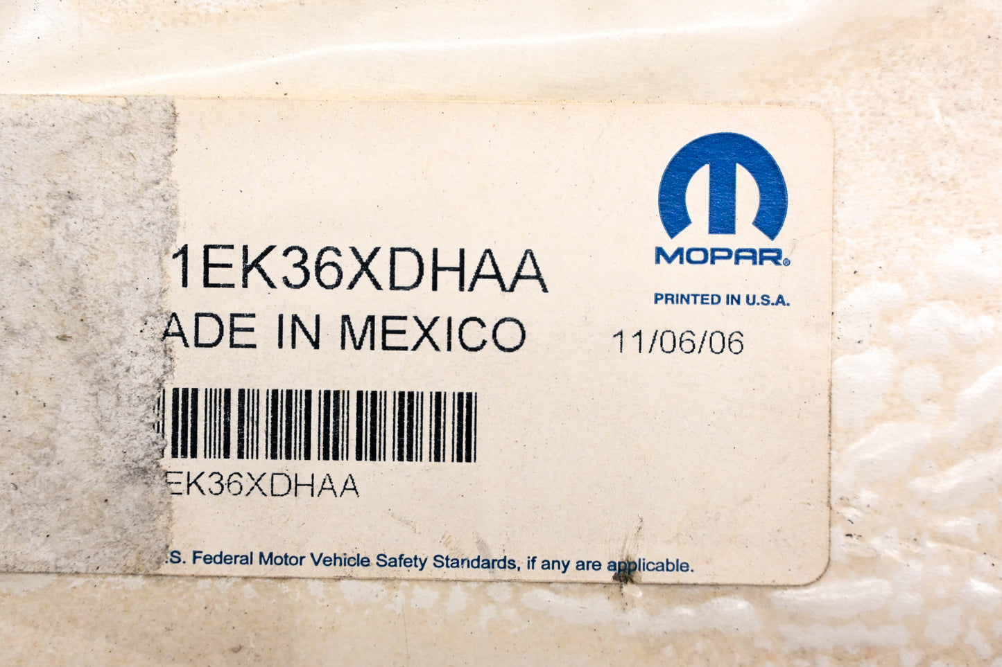 Mopar 1EK36XDHAA Left Sun Visor NOS
