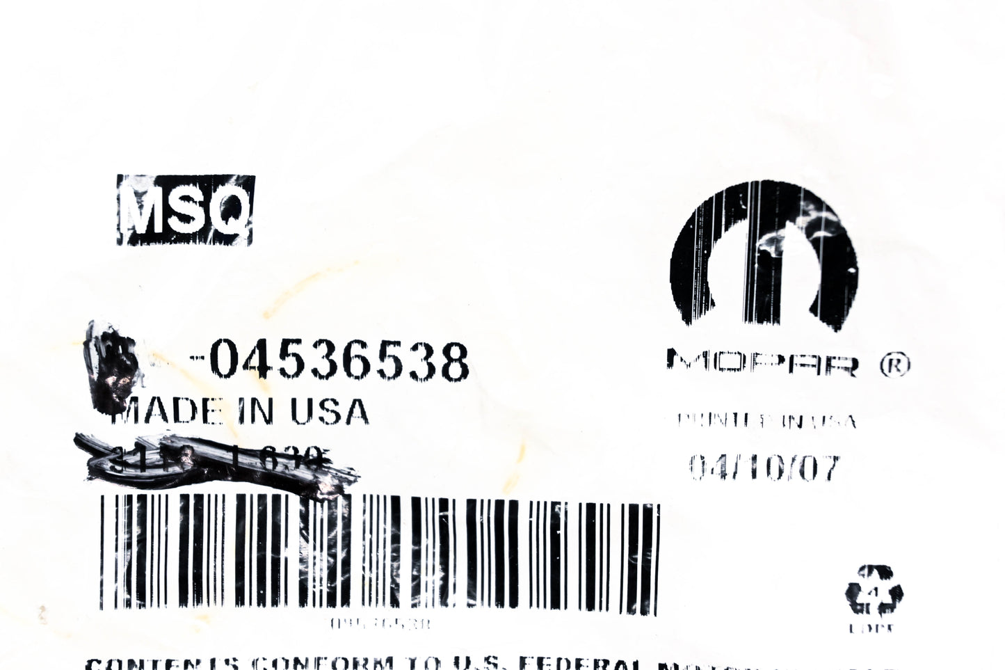 Mopar 04536538 O Ring NOS