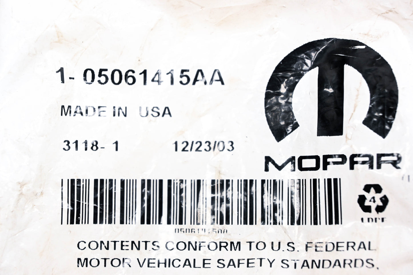 Mopar 05061415AA, 5061415AA Cover NOS
