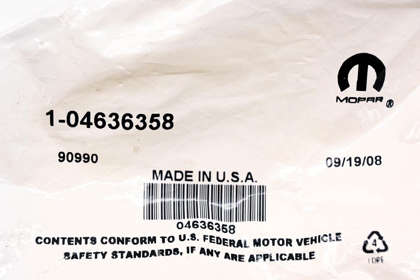 Mopar 04636358, 4636358 Light Bulb Socket NOS