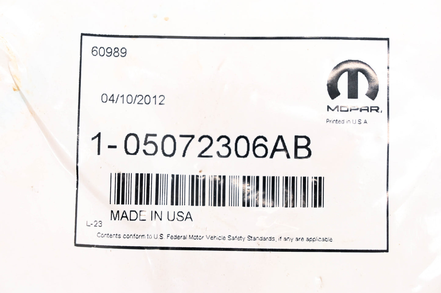 Mopar 05072306AB, 5072306AB Snap Ring NOS