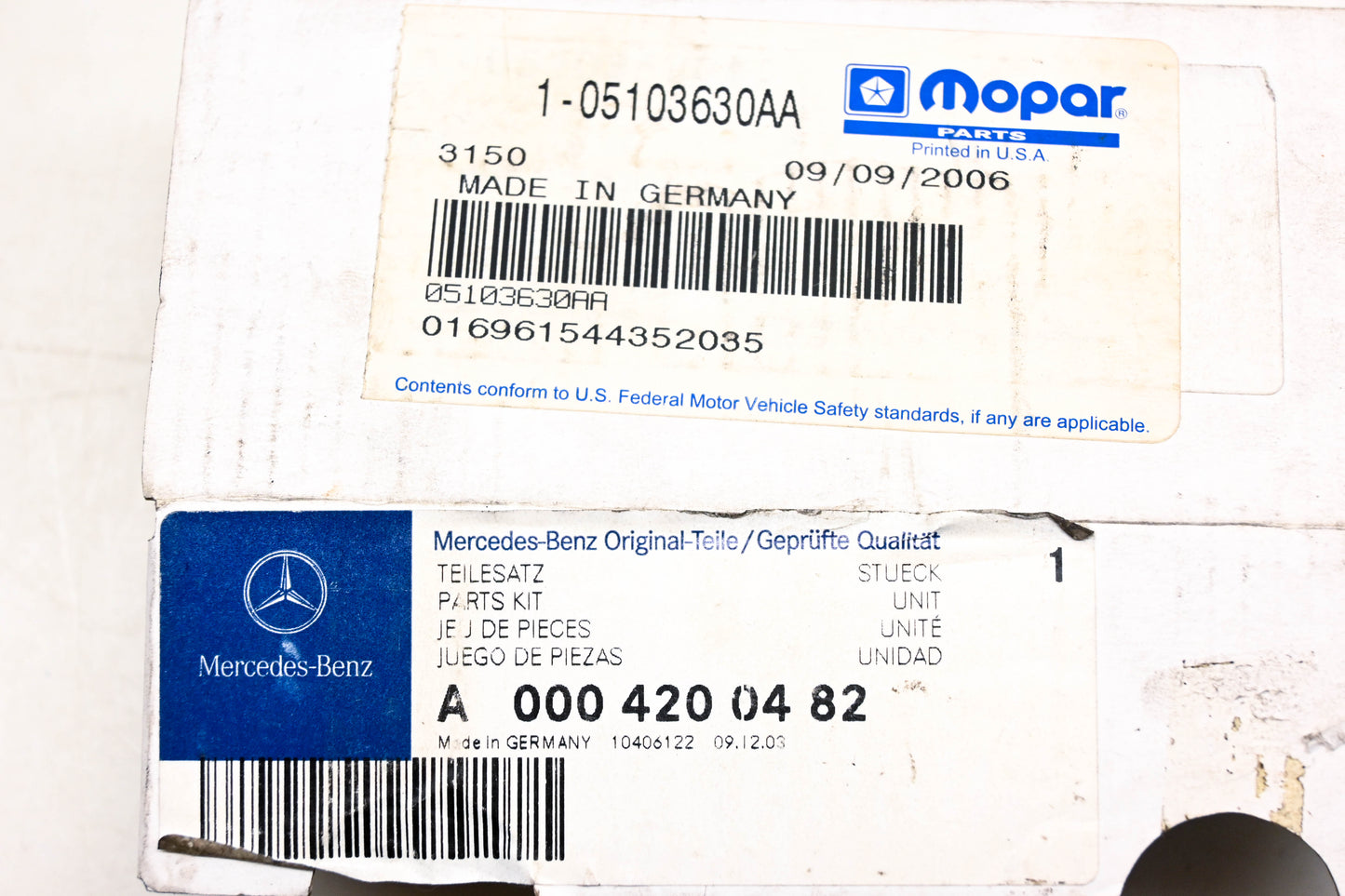 Mopar A0004200482, 05103630AA Mercedes Brake Caliper Guide Sleeve Kit NOS