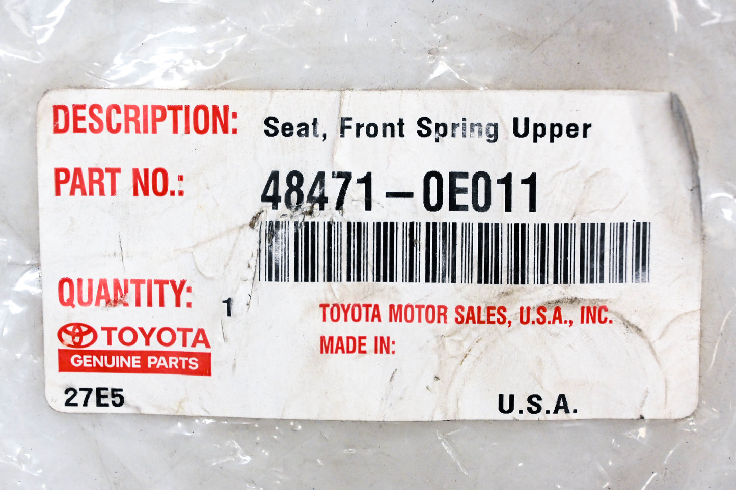 New OEM Toyota 48471-0E011 Front Spring Upper Seat NOS