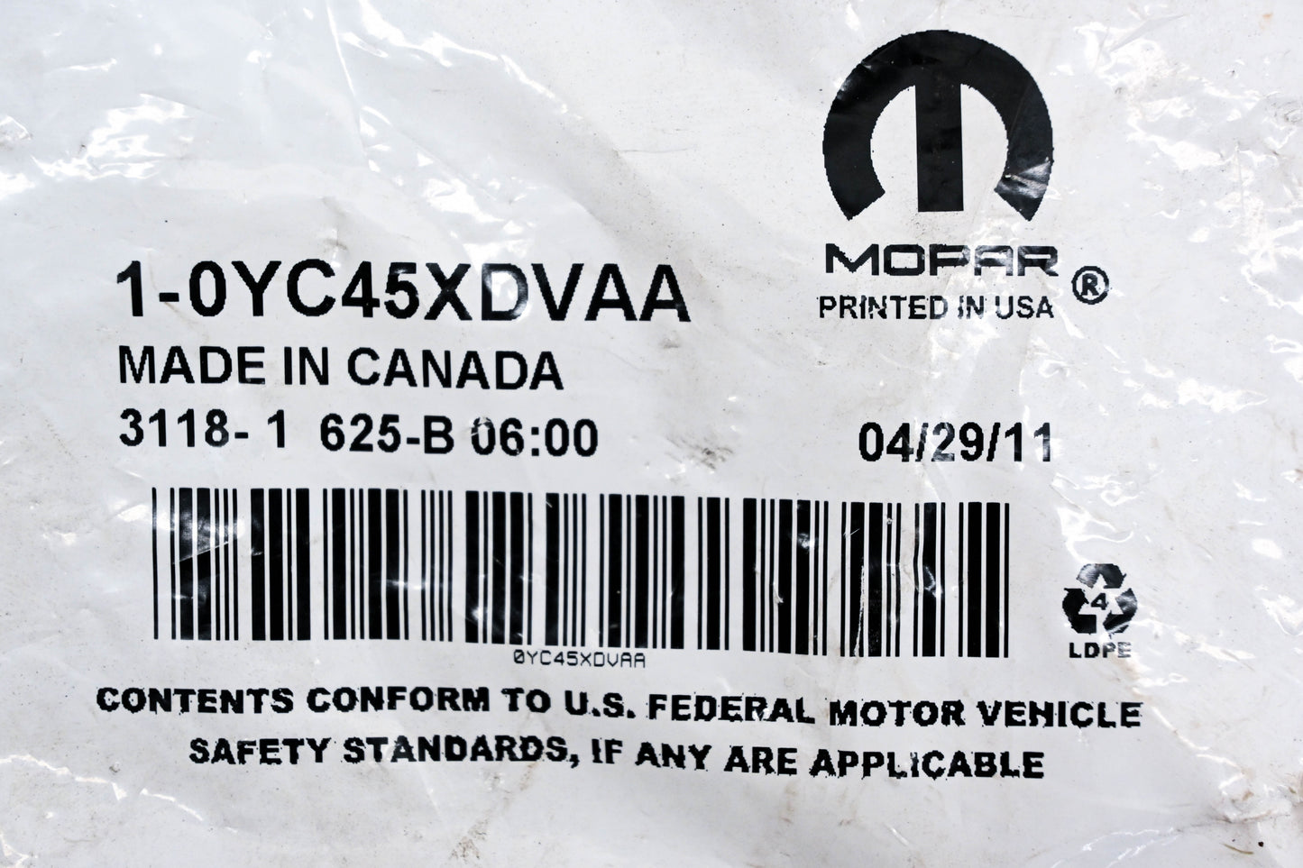Mopar 0YC45XDVAA, YC45XDVAA Ashtray Panel NOS