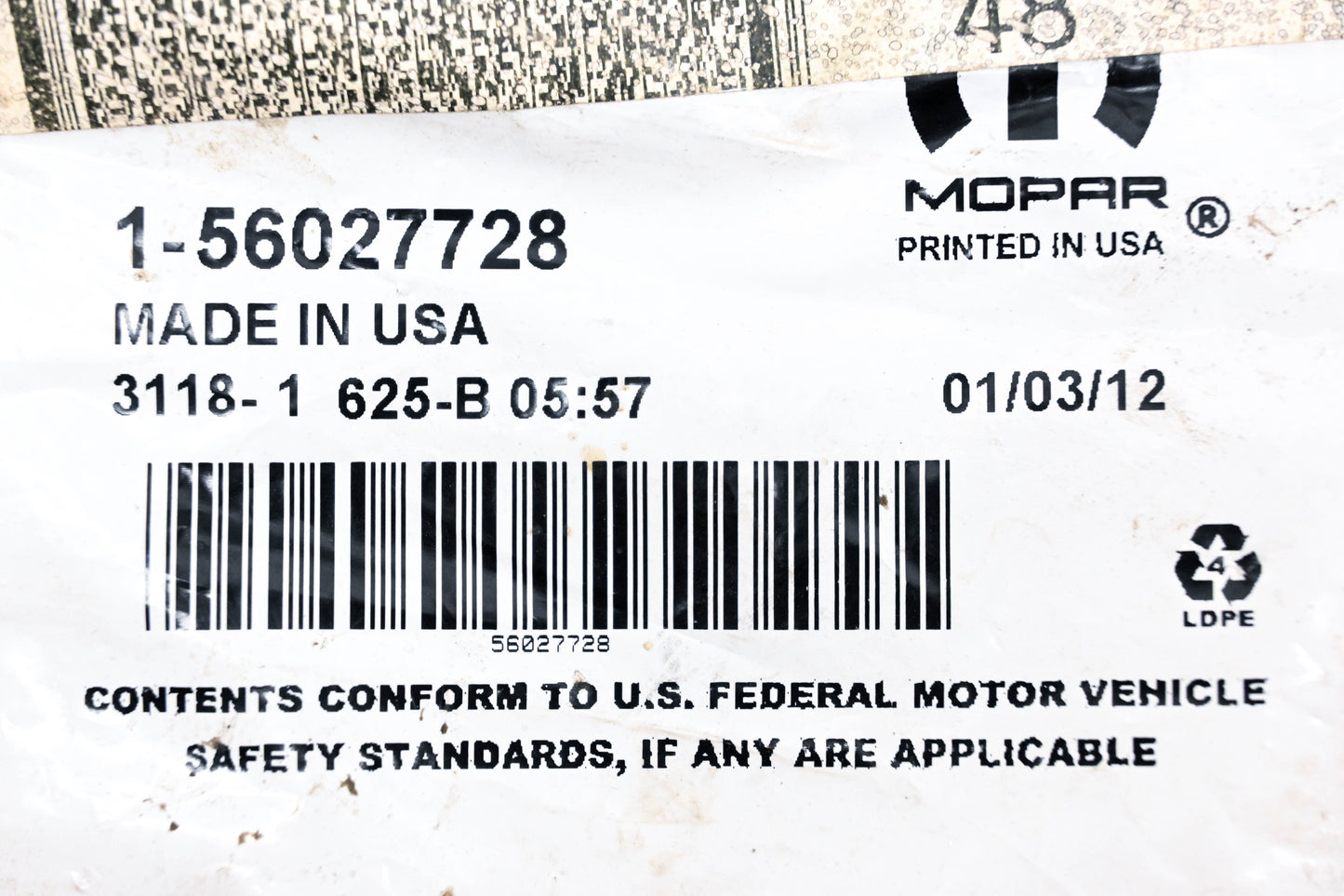 Mopar 56027728 ABS Speed Sensor NOS
