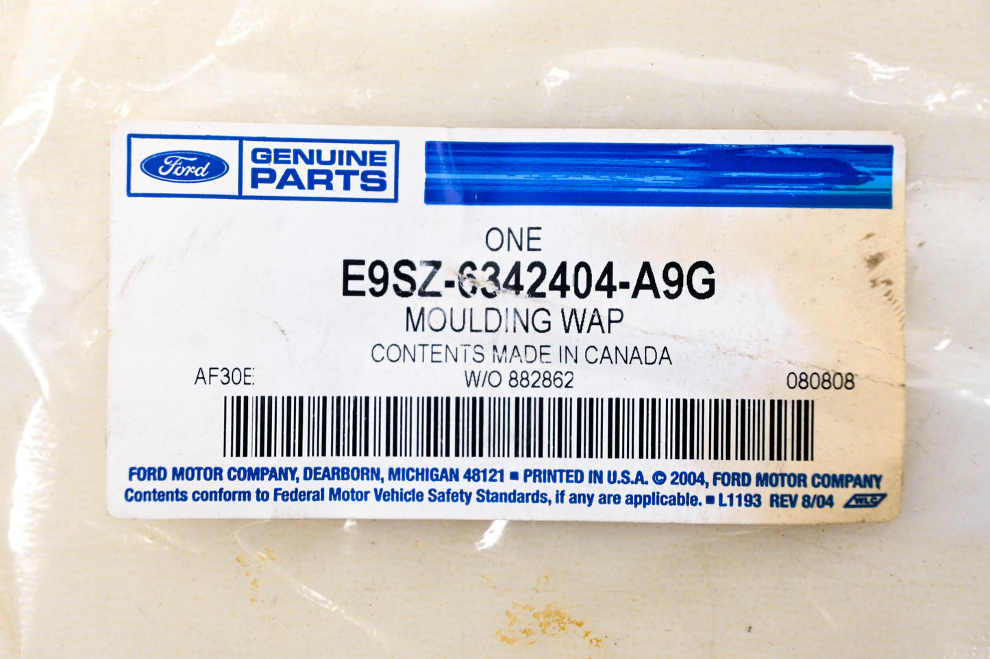 New OEM Ford E9SZ-6342404-A9G Rear Window Molding Trim NOS