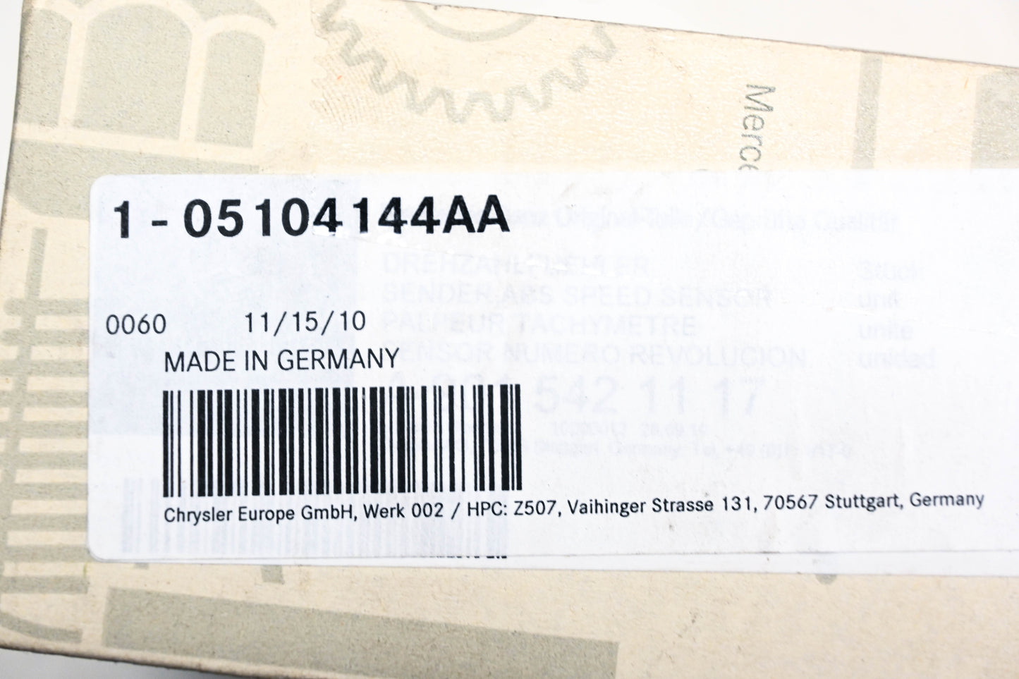 Mopar 05104144AA, 9015421117 Mercedes ABS Sensor NOS