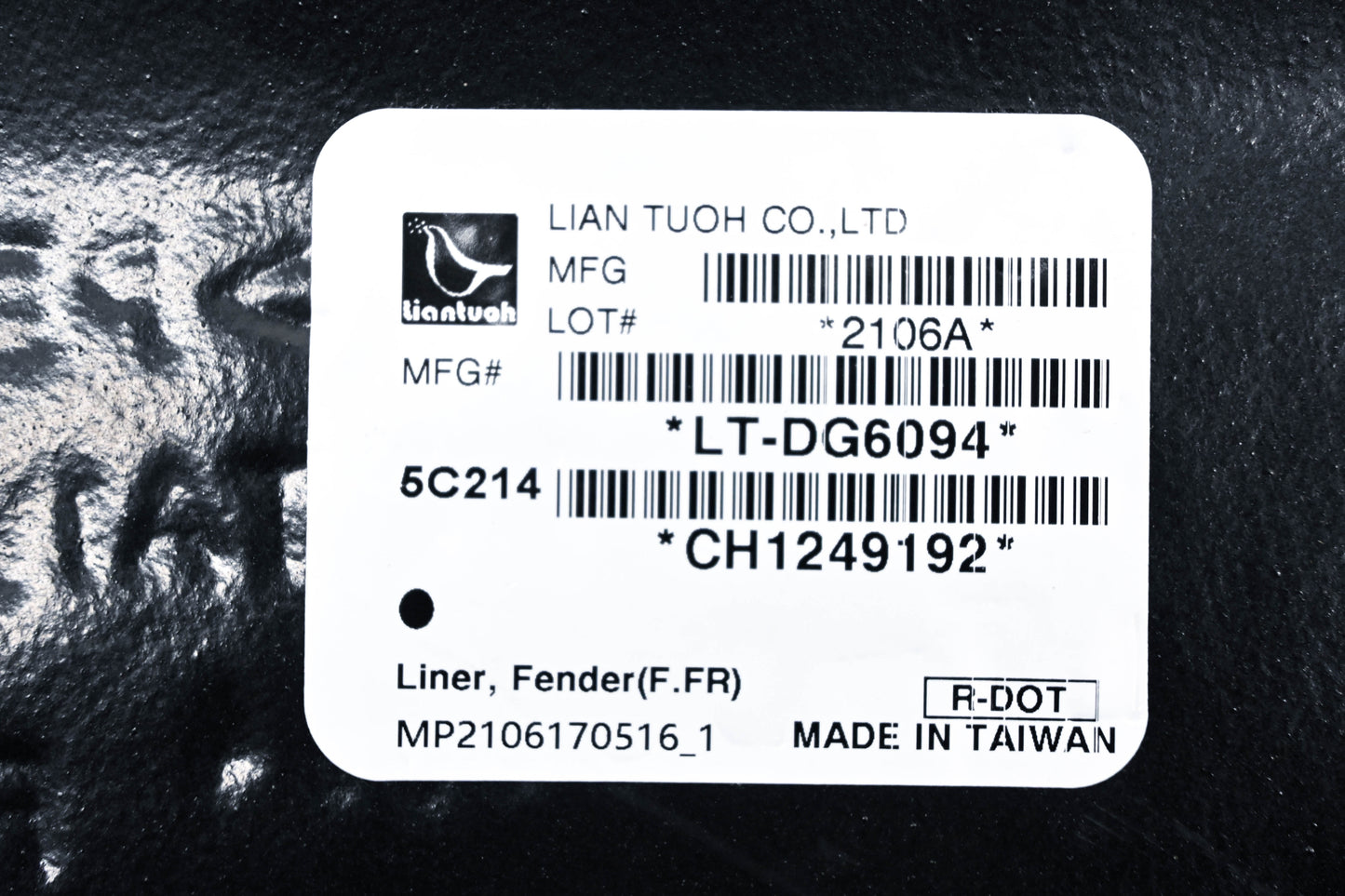 Lian Tuoh LT-DG6094, CH1249192 Front Fender Liner NOS