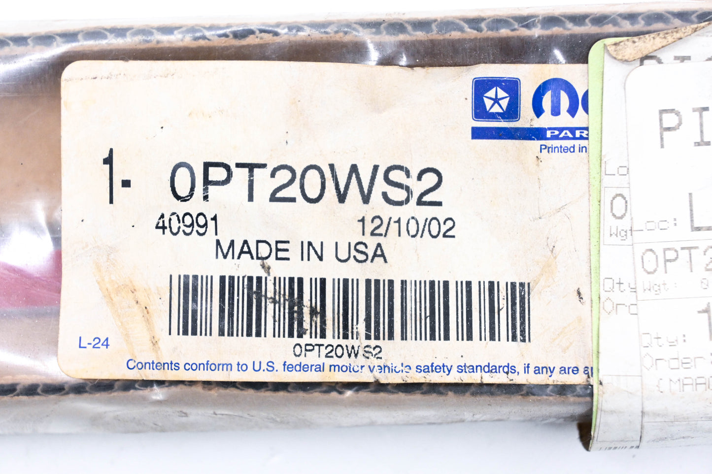 Mopar 0PT20WS2, PT20WS2 Rear Door Molding NOS