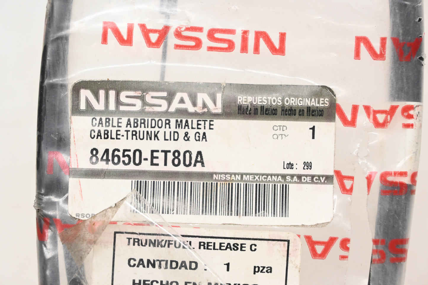 Nissan 84650-ET80A, 84650ET80A Release Cable NOS