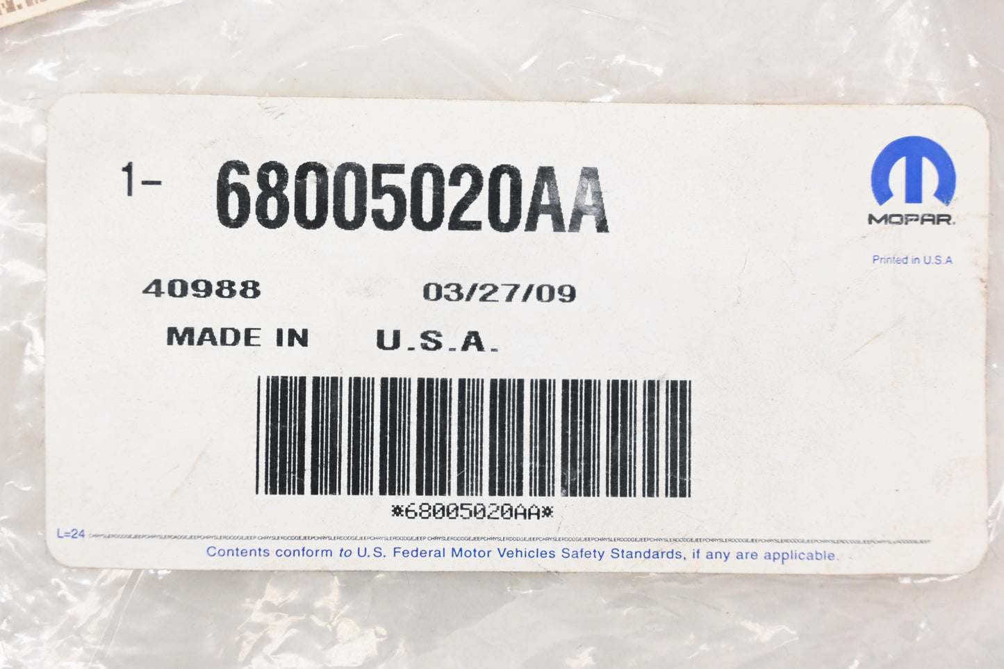 Mopar 68005020AA Hardtop Body Wiring Harness NOS