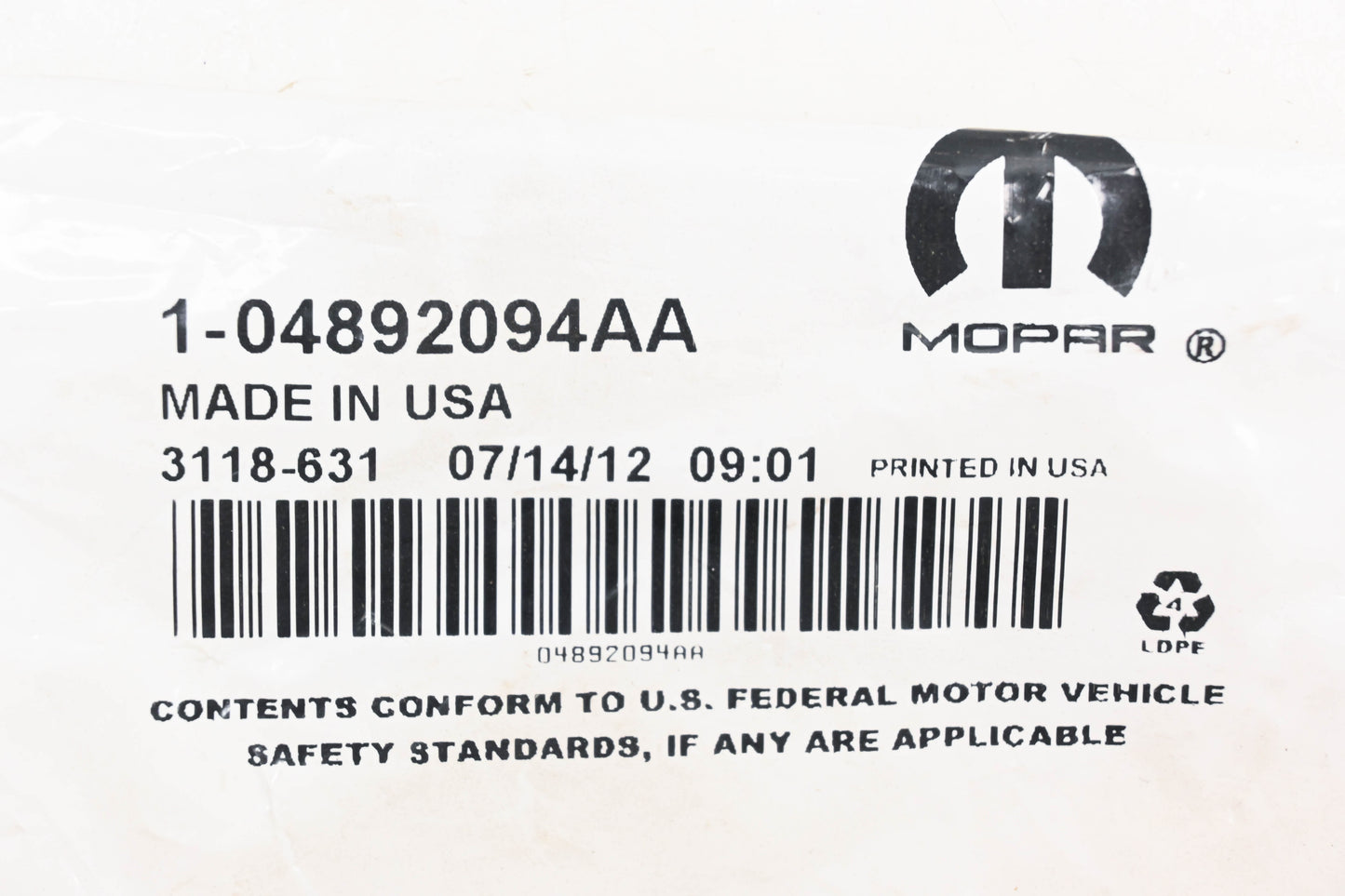 Mopar 04892094AA, 4892094AA Engine Valve NOS