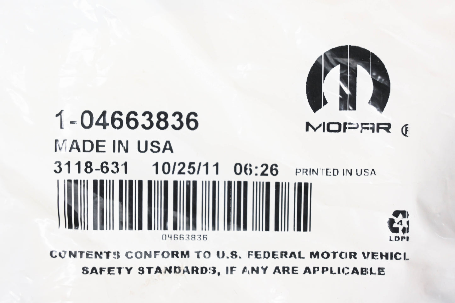 Mopar 04663836, 4663836 Engine Valve NOS