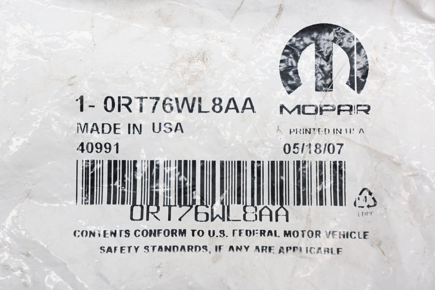 Mopar 0RT76WL8AA, RT76WL8AA Interior Door Handle NOS