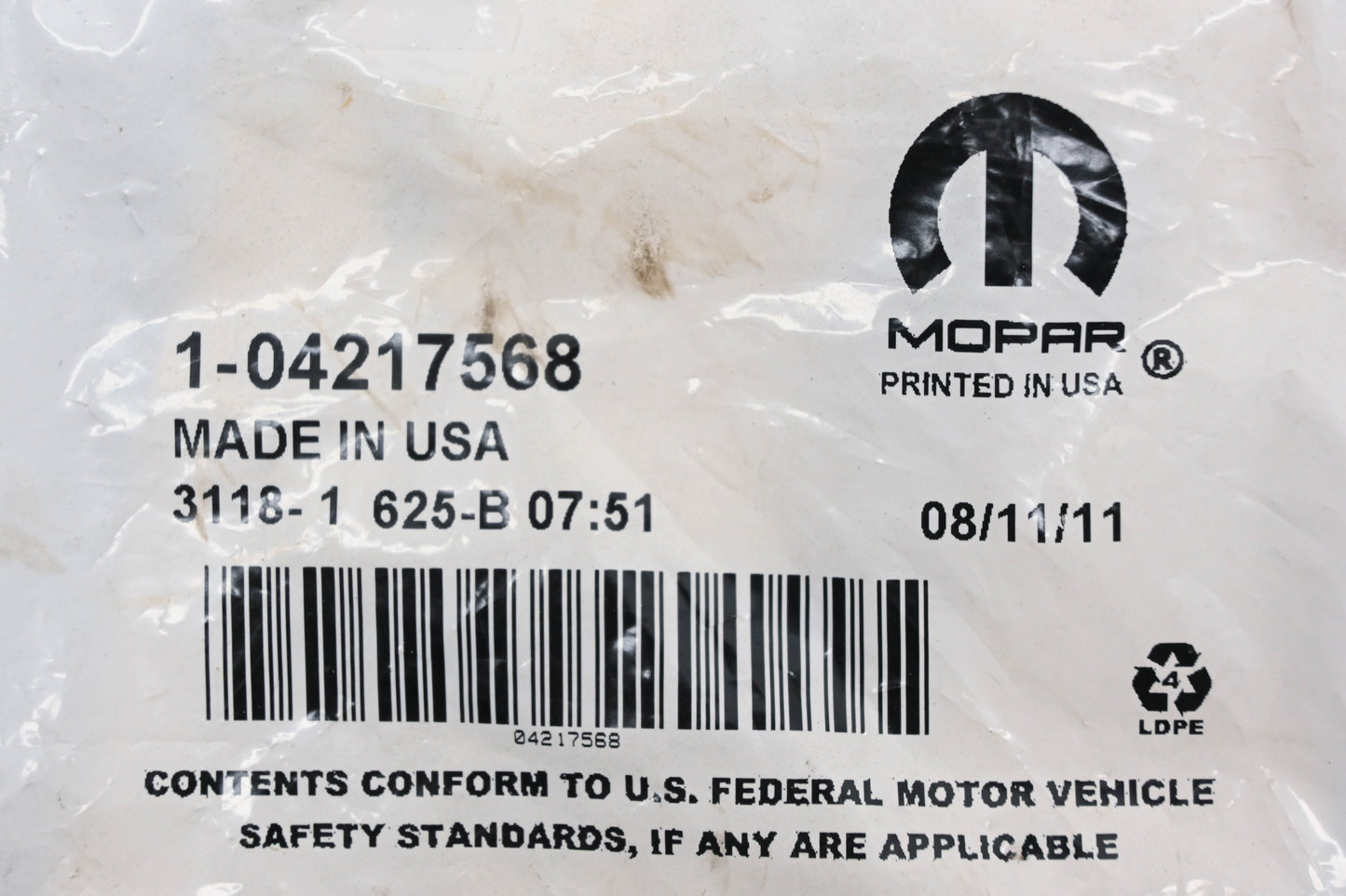 Mopar 04217568, 55346970AB DR Check NOS