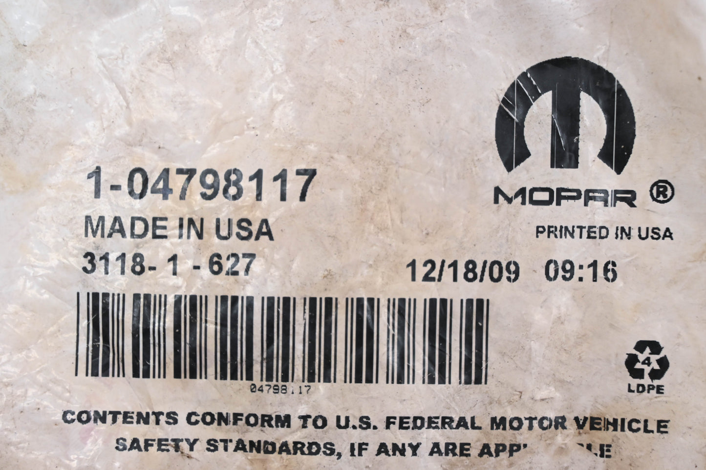 Mopar 1-04798117, 4798117 Output Shaft Seal NOS