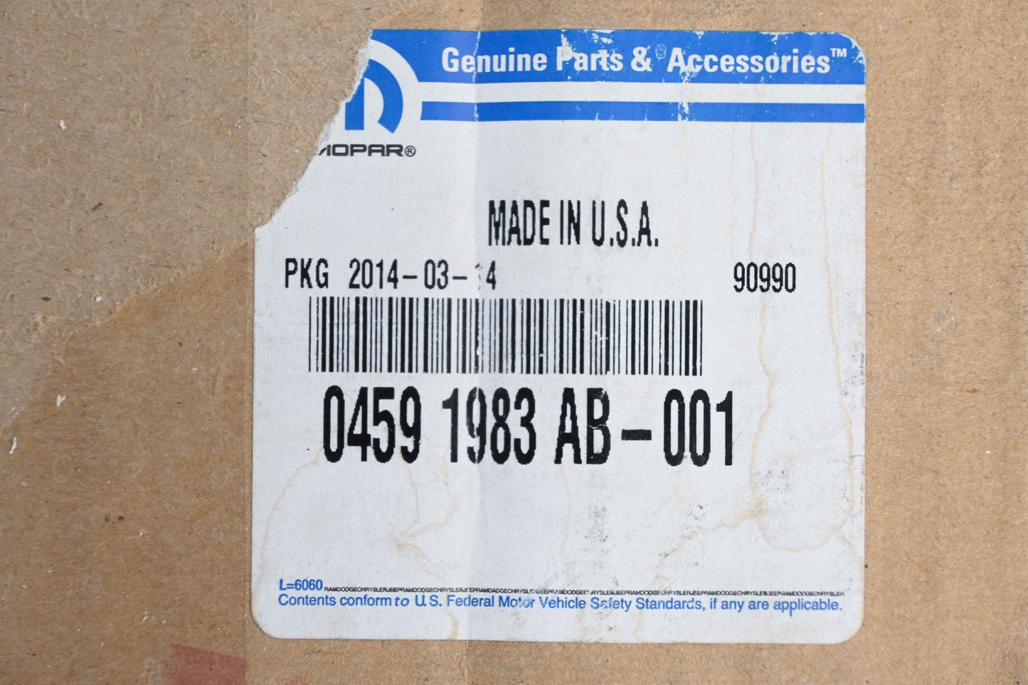 Mopar 04591983AB Upper Intake Manifold NOS
