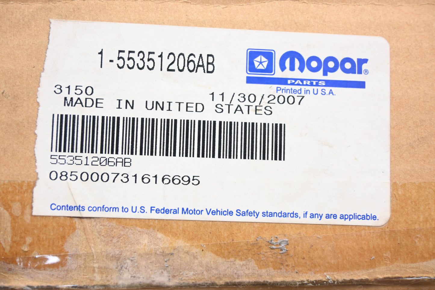 Mopar 55351206AB Steering Column Shaft NOS