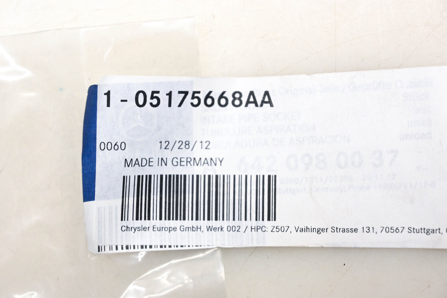 Mopar 05175668AA Pipe Insert Sleeve NOS