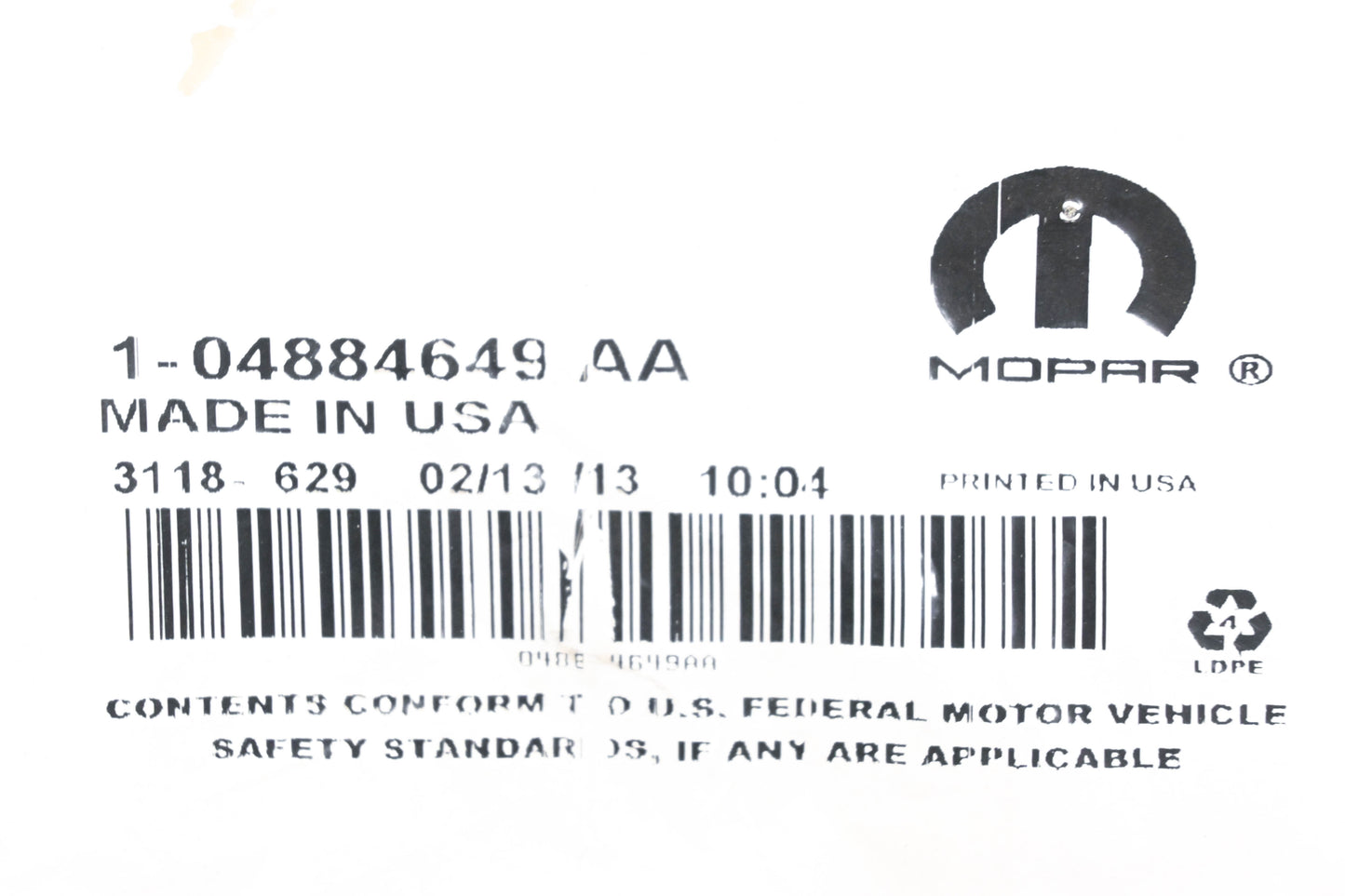 Mopar 04884649AA Intake Manifold Gasket NOS
