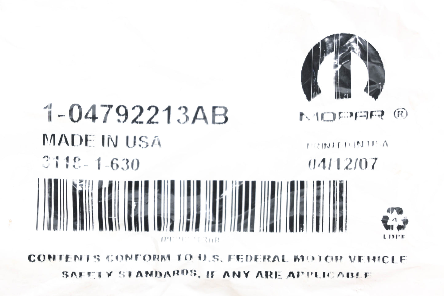 Mopar 04792213AB Spark Plug Tube Seal NOS