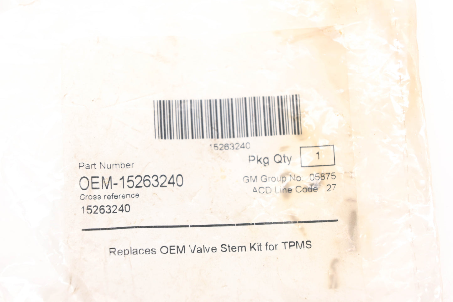 General Motors 15263240 Tire Valve Stem Kit Qty 2 NOS