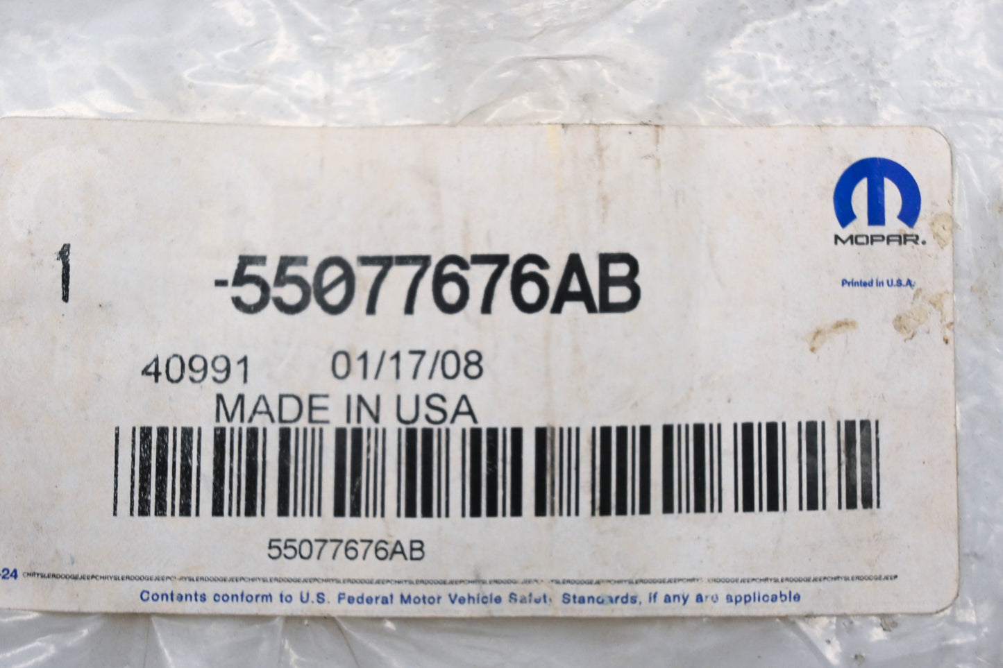 Mopar 55077676AB License Plate Mount Plate NOS