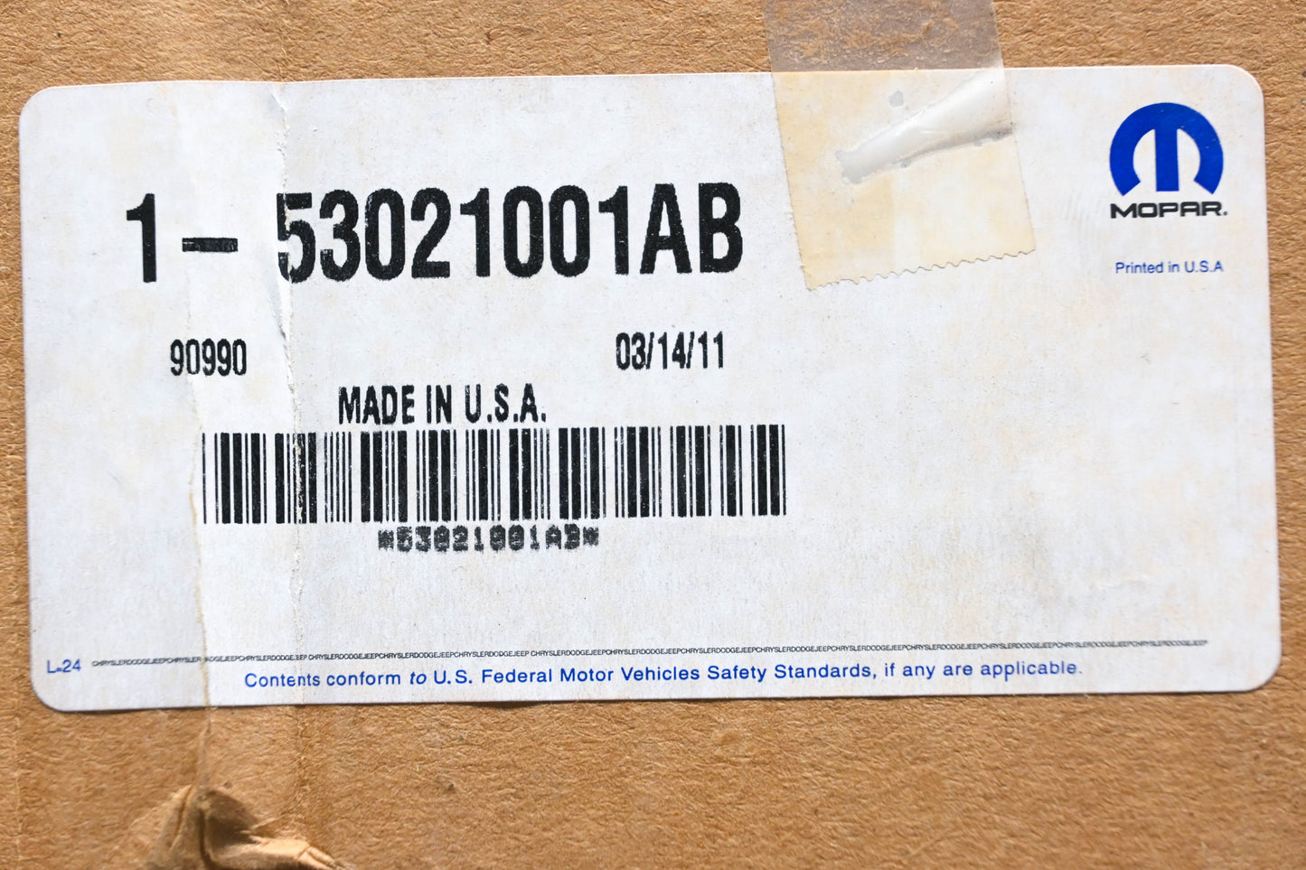 Mopar 53021001AB Engine Oil Pan Gasket NOS