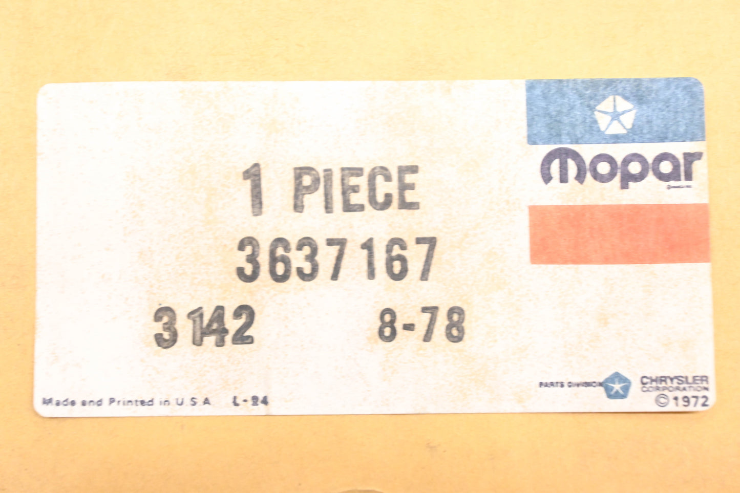 Mopar 3637167 Gasket NOS