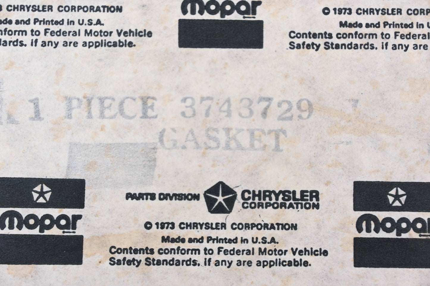 Mopar 3743729 Gasket NOS