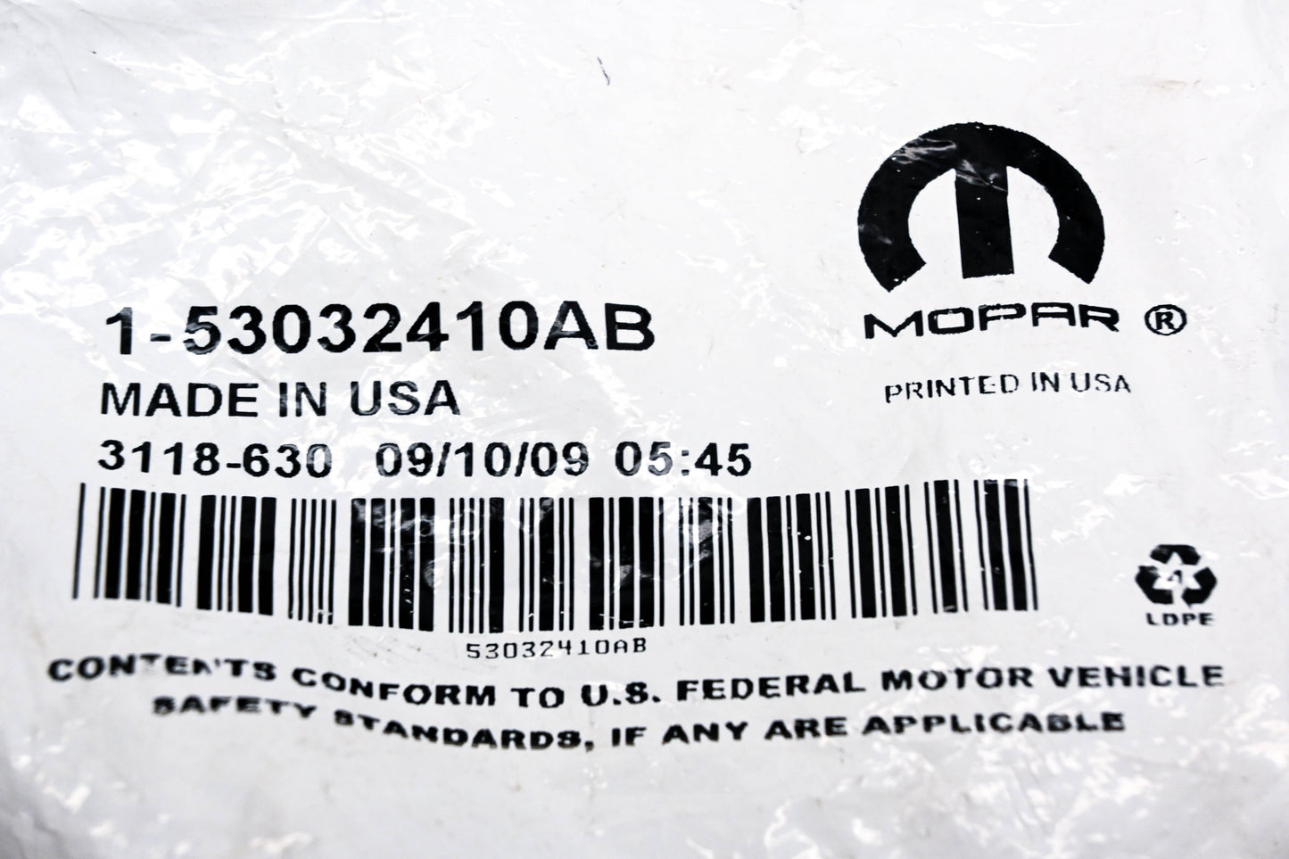 Mopar 53032410AB Intake Manifold Plug NOS