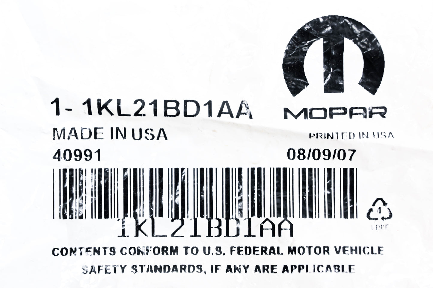 Mopar 1KL21BD1AA Handle Screw Cover NOS