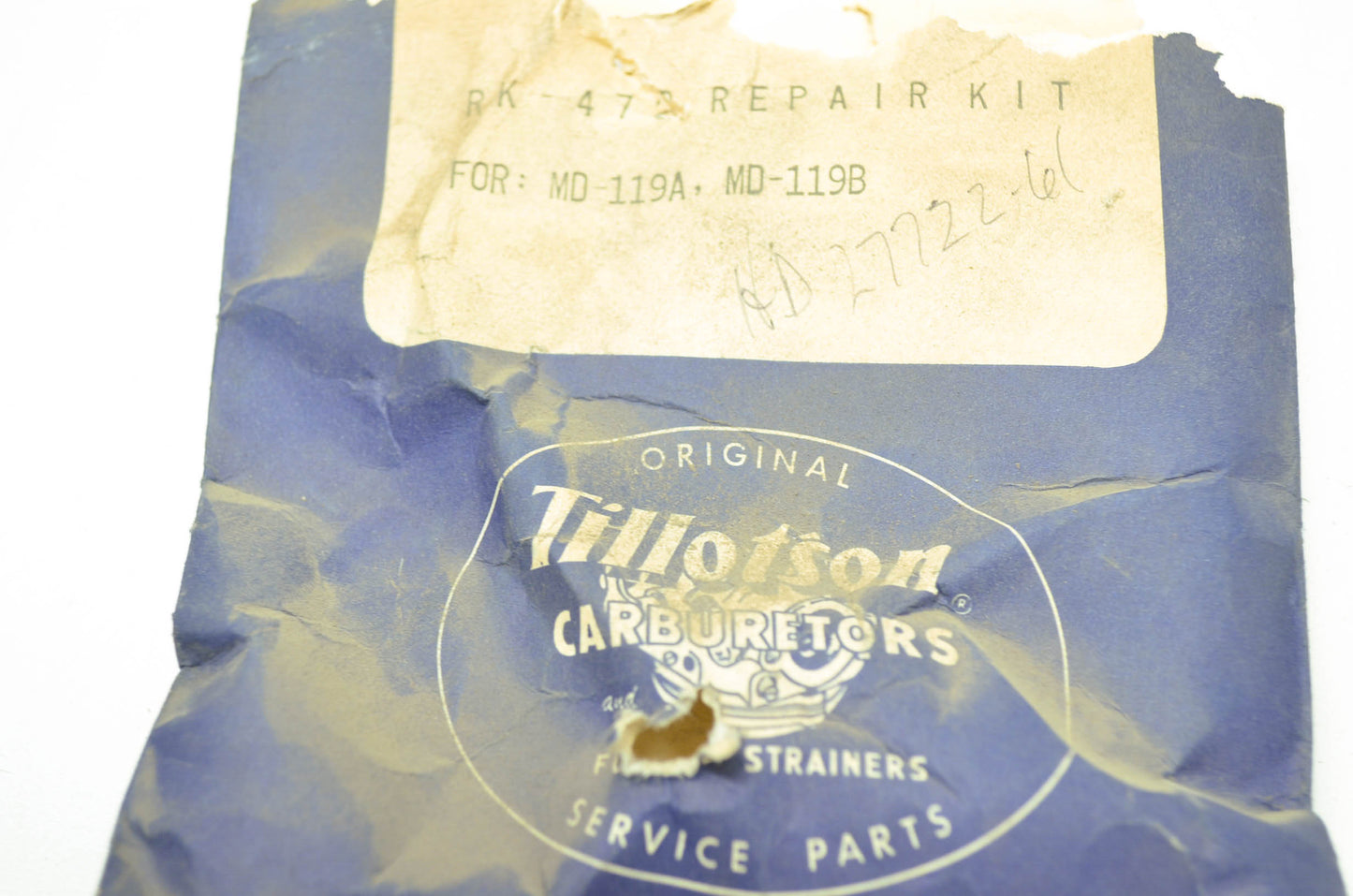 NEW OEM Harley Davidson AMF Tillotson Carb Rebuild Kit 27722-61 NOS